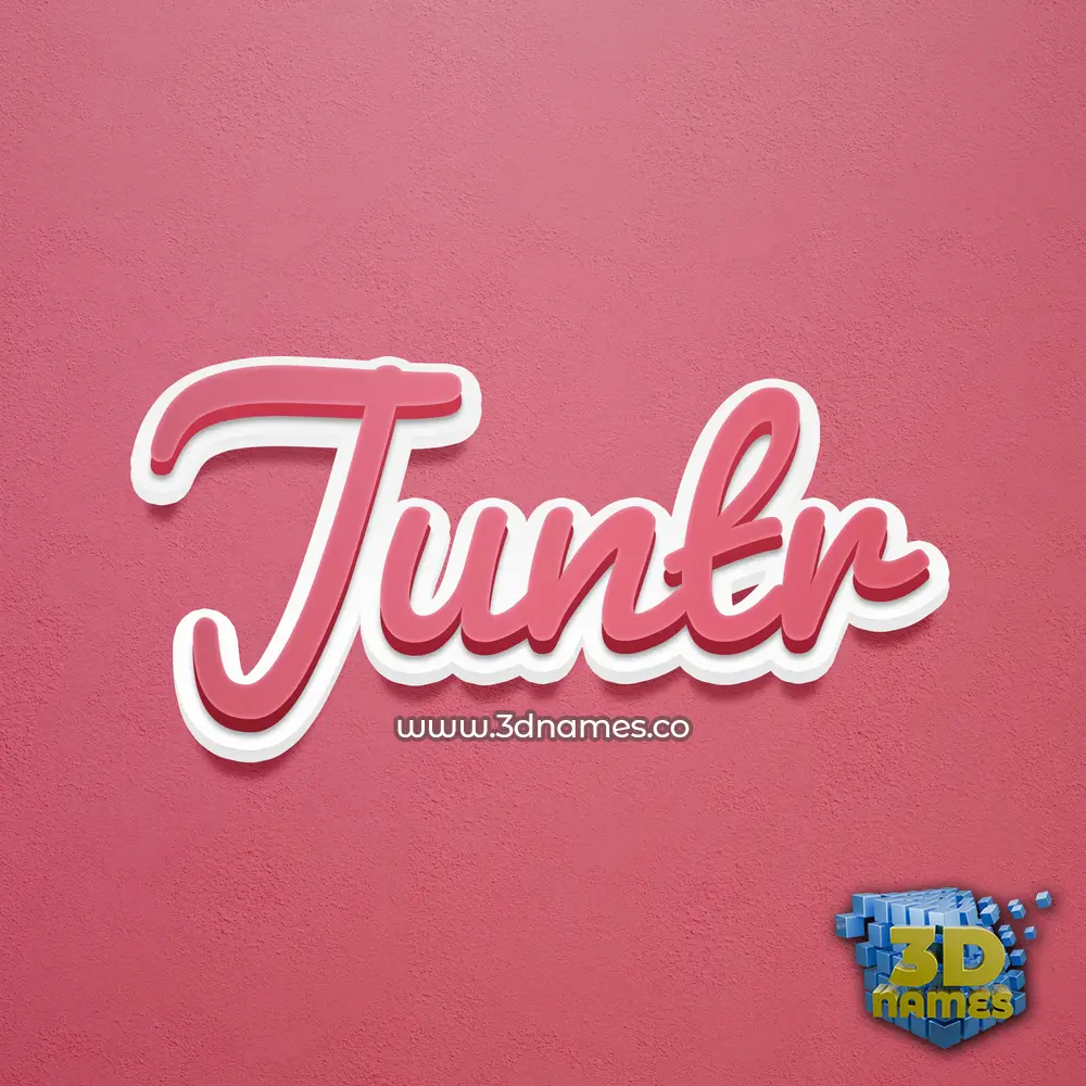 juntr in Red Scribble style - 3D name wallpaper