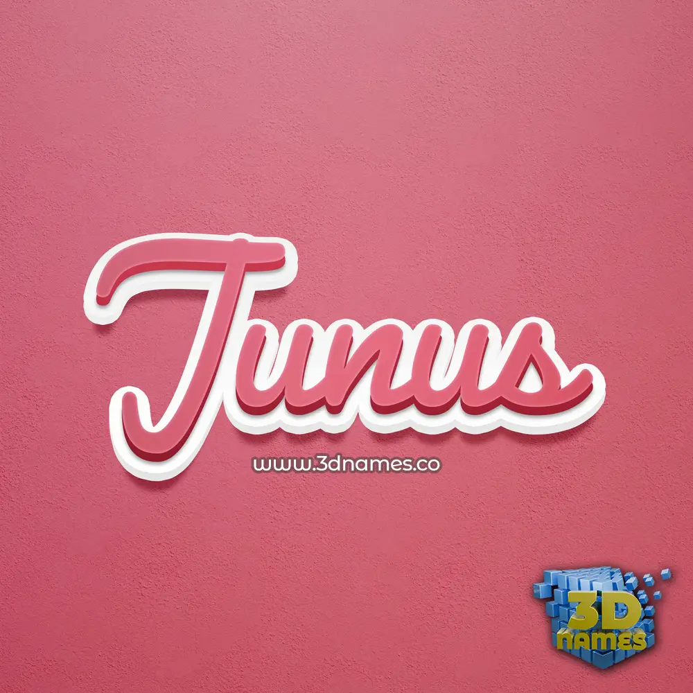 junus in Red Scribble style - 3D name wallpaper