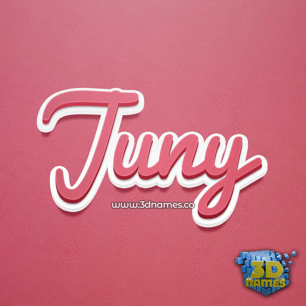 juny in Red Scribble style - 3D name wallpaper