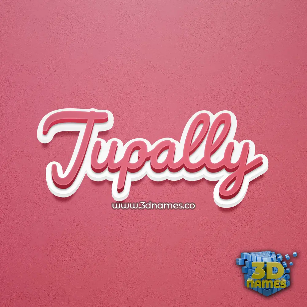 jupally in Red Scribble style - 3D name wallpaper