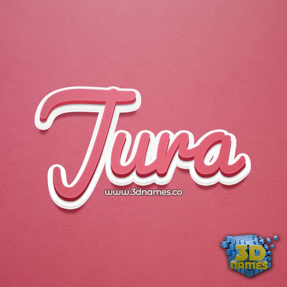 jura in Red Scribble style - 3D name wallpaper