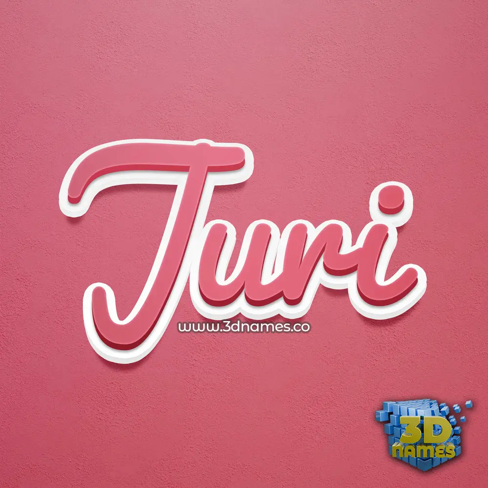 juri in Red Scribble style - 3D name wallpaper