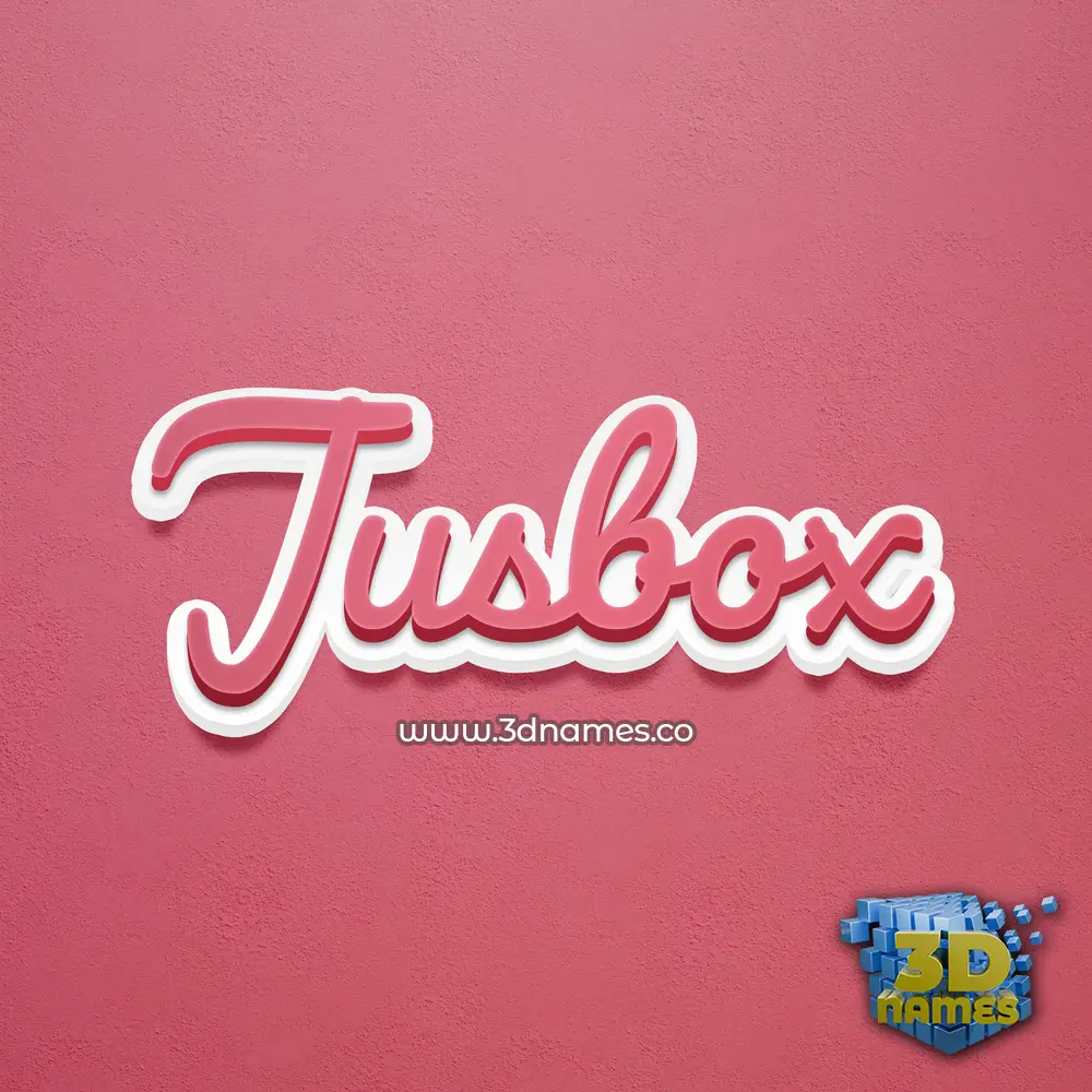 jusbox in Red Scribble style - 3D name wallpaper