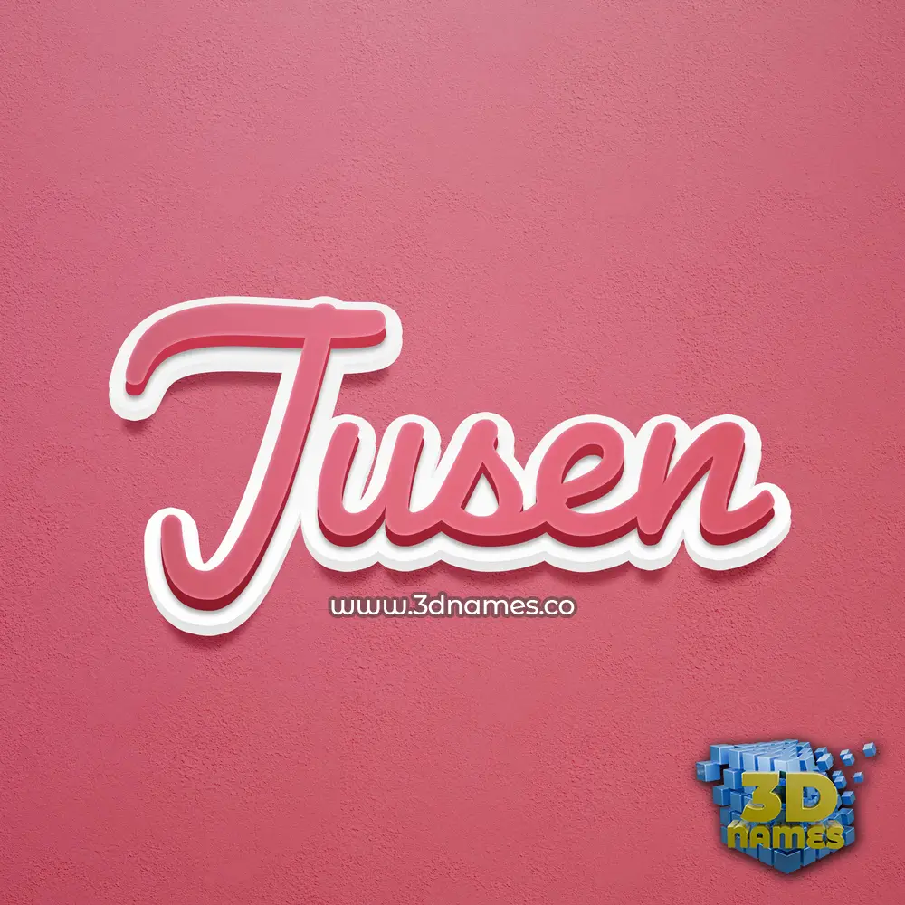 jusen in Red Scribble style - 3D name wallpaper