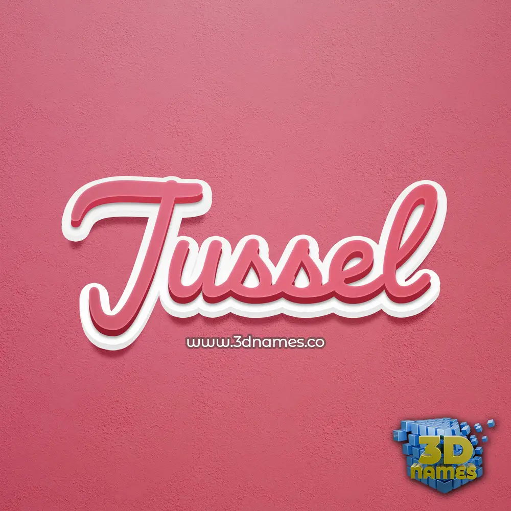 jussel in Red Scribble style - 3D name wallpaper