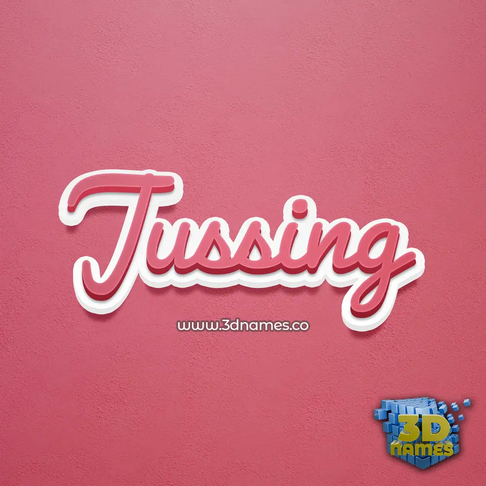 jussing in Red Scribble style - 3D name wallpaper