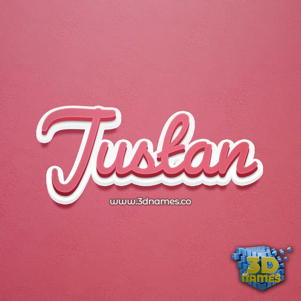 justan in Red Scribble style - 3D name wallpaper