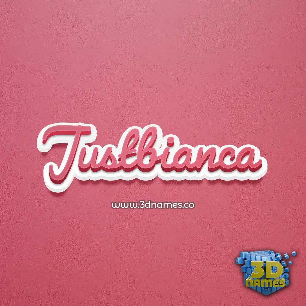 justbianca in Red Scribble style - 3D name wallpaper