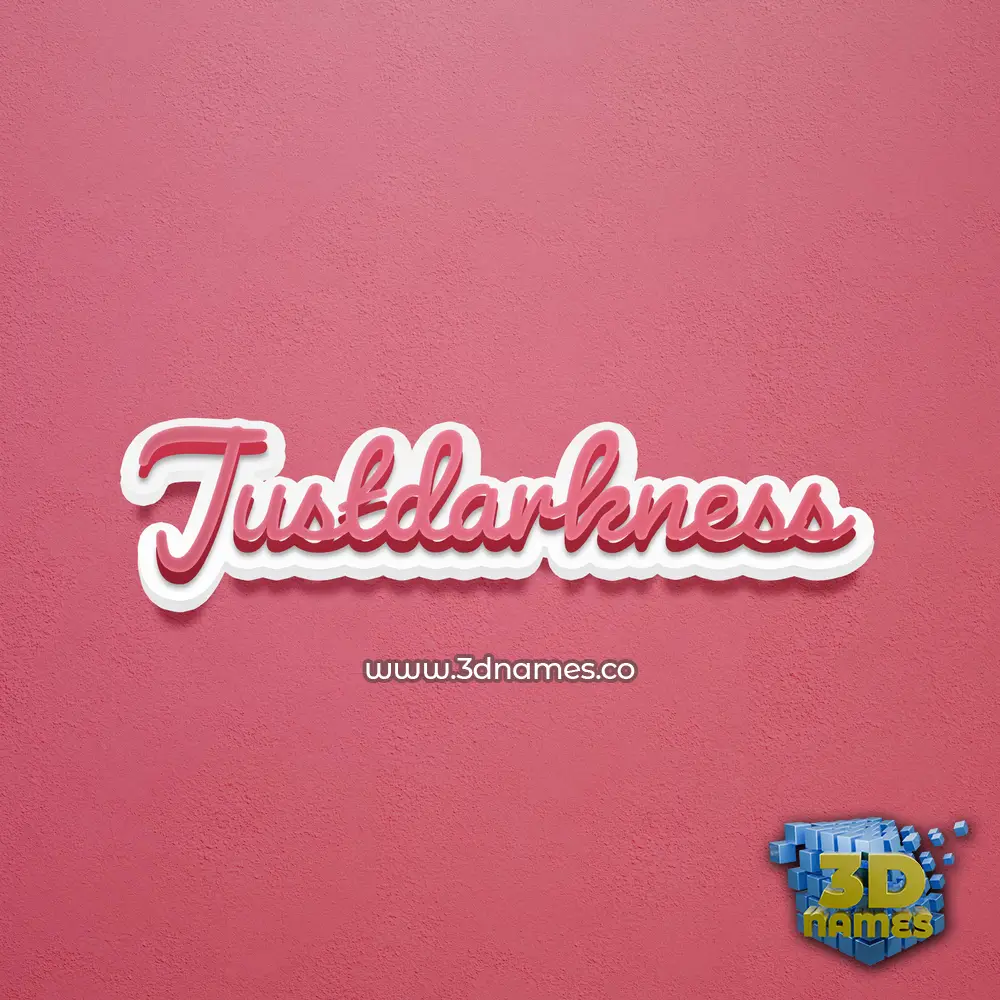 justdarkness in Red Scribble style - 3D name wallpaper