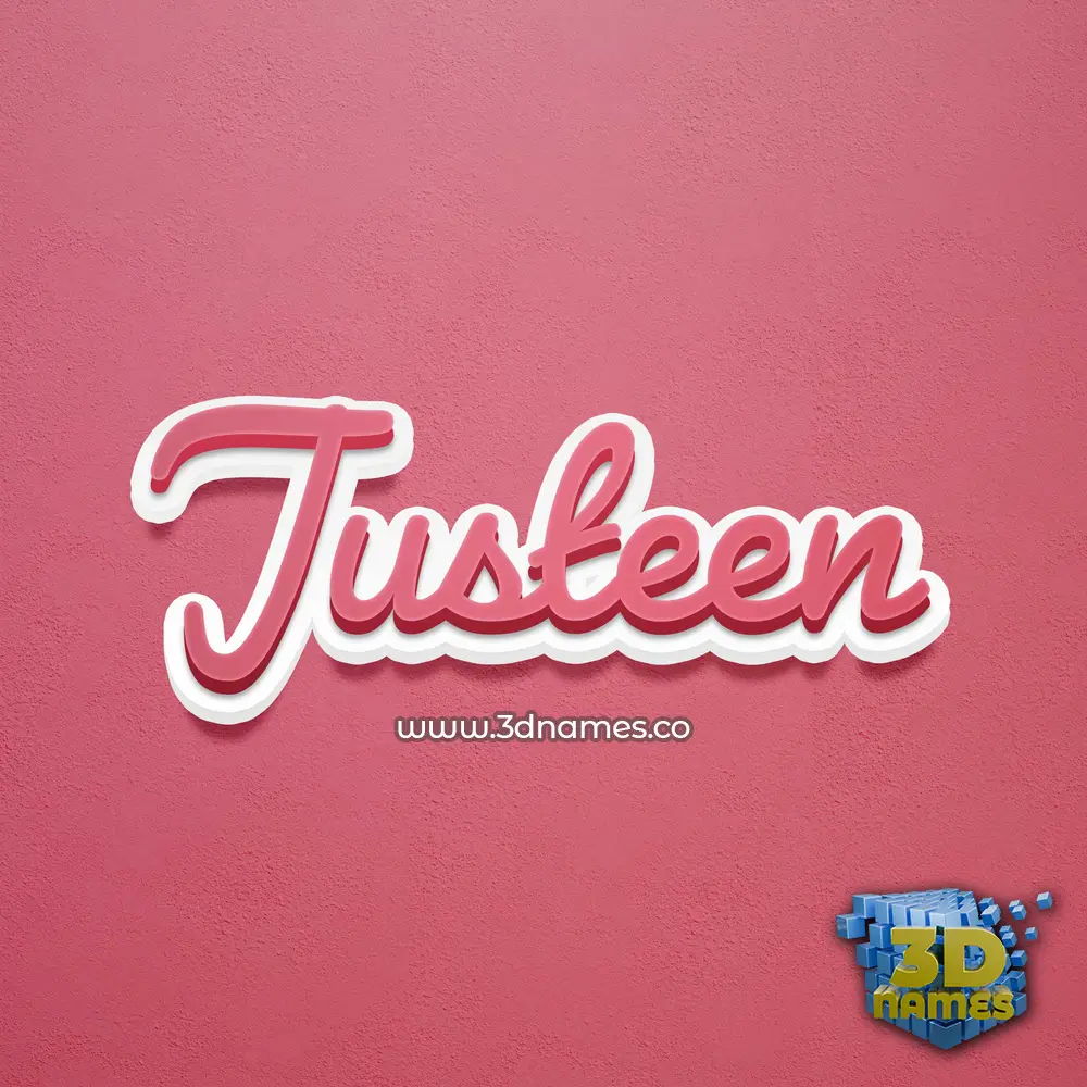 justeen in Red Scribble style - 3D name wallpaper
