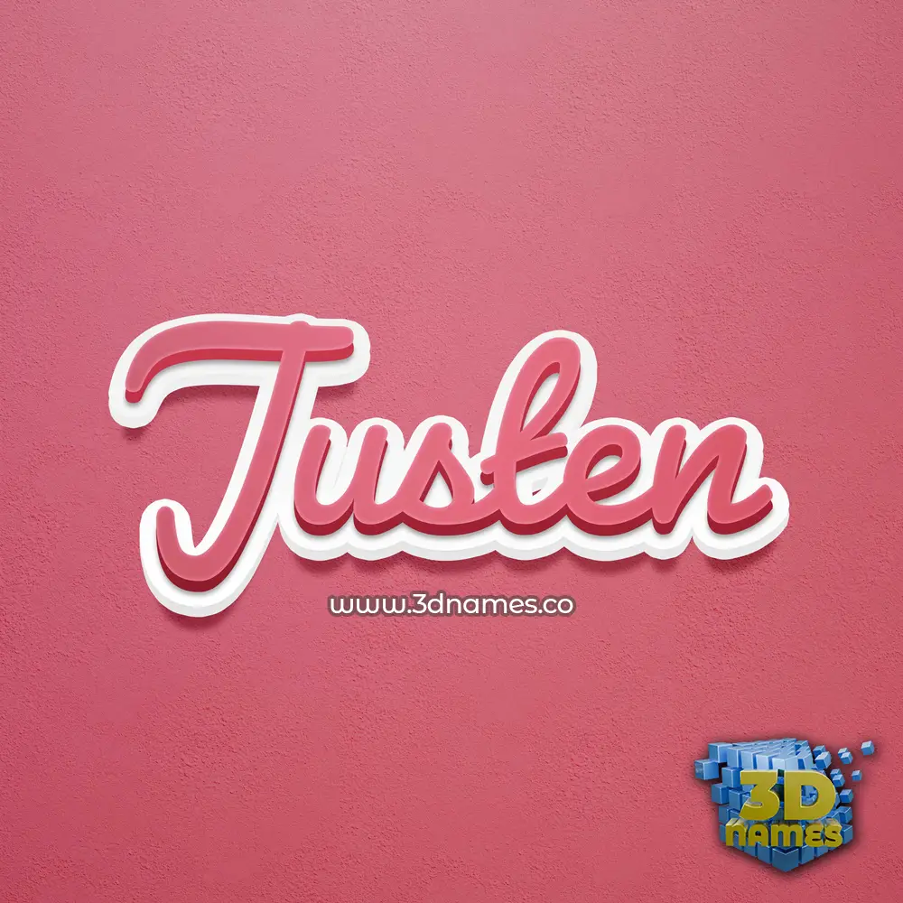 justen in Red Scribble style - 3D name wallpaper