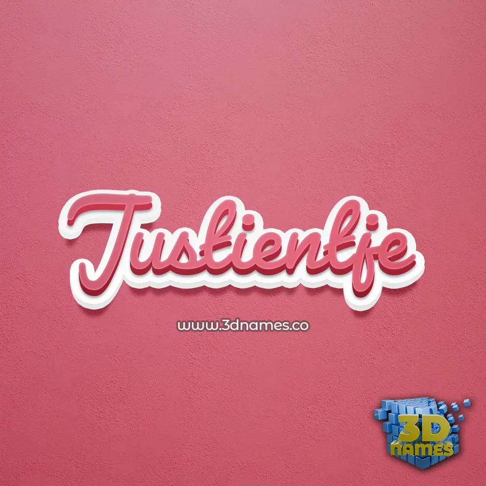 justientje in Red Scribble style - 3D name wallpaper