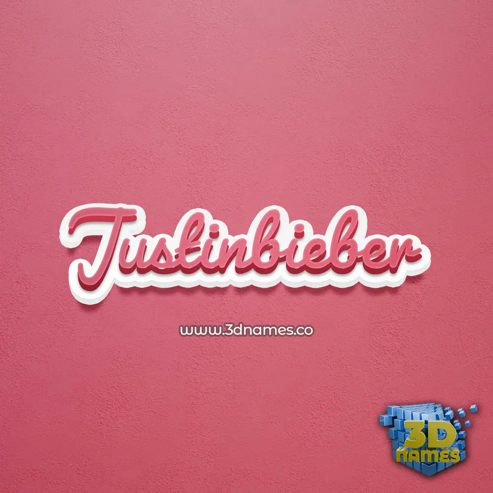 justinbieber in Red Scribble style - 3D name wallpaper