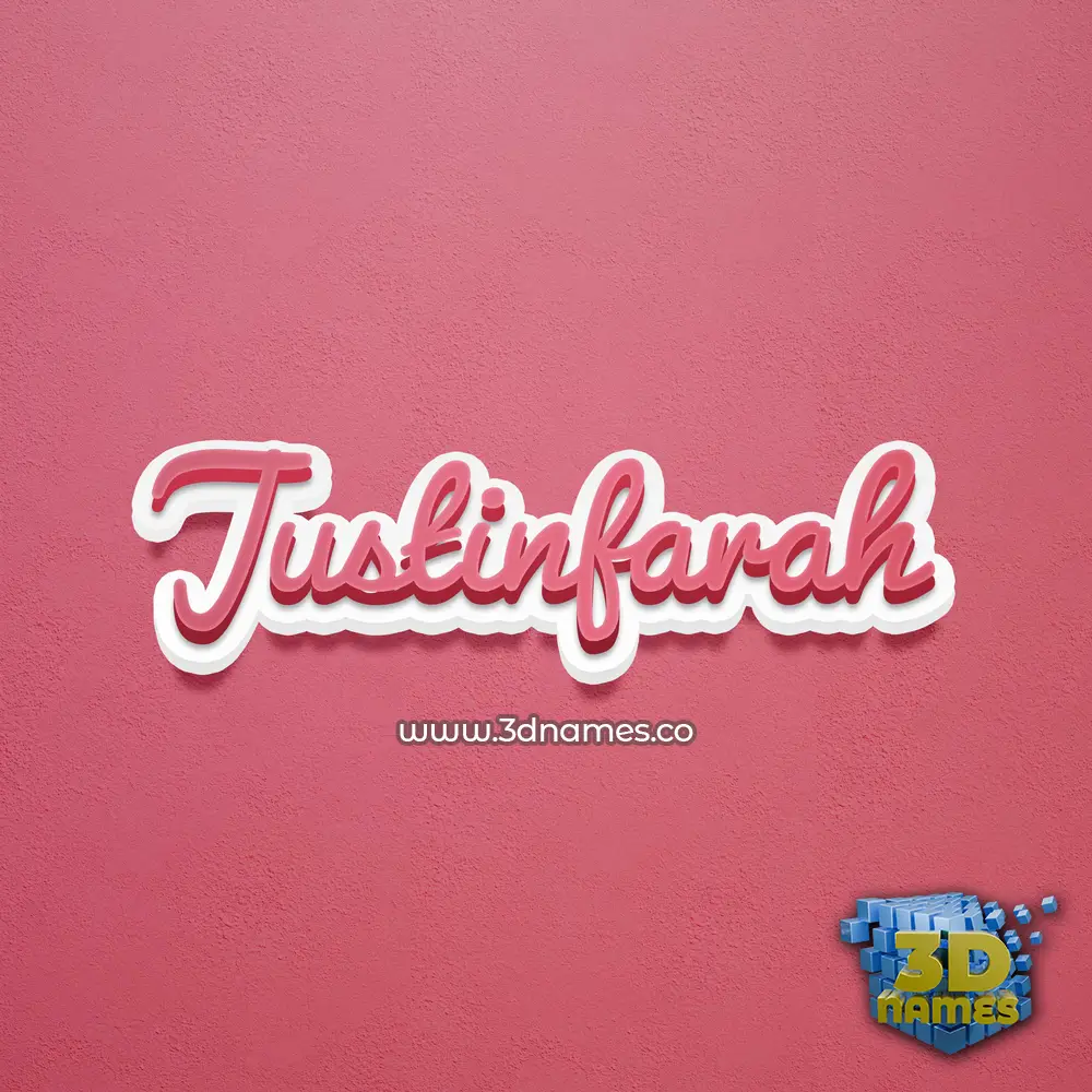 justinfarah in Red Scribble style - 3D name wallpaper