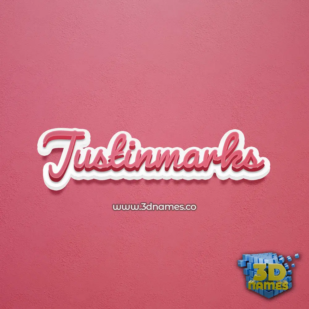 justinmarks in Red Scribble style - 3D name wallpaper