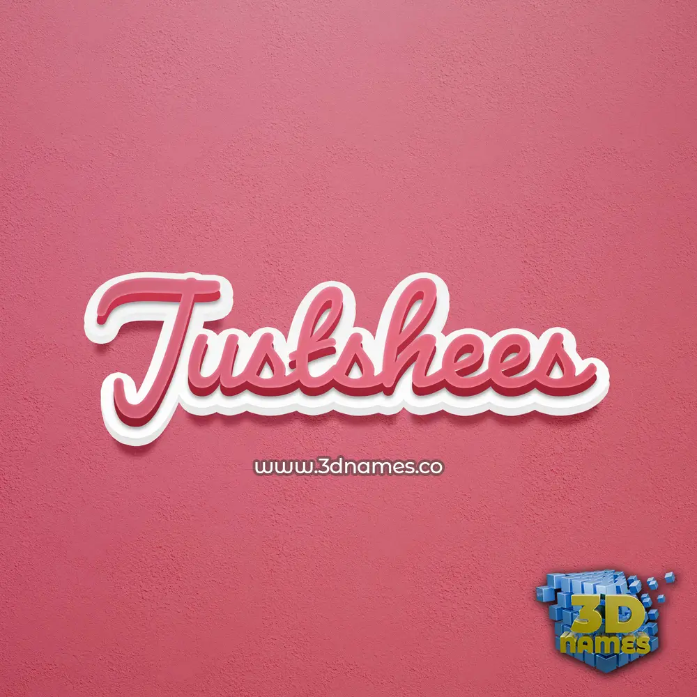 justshees in Red Scribble style - 3D name wallpaper