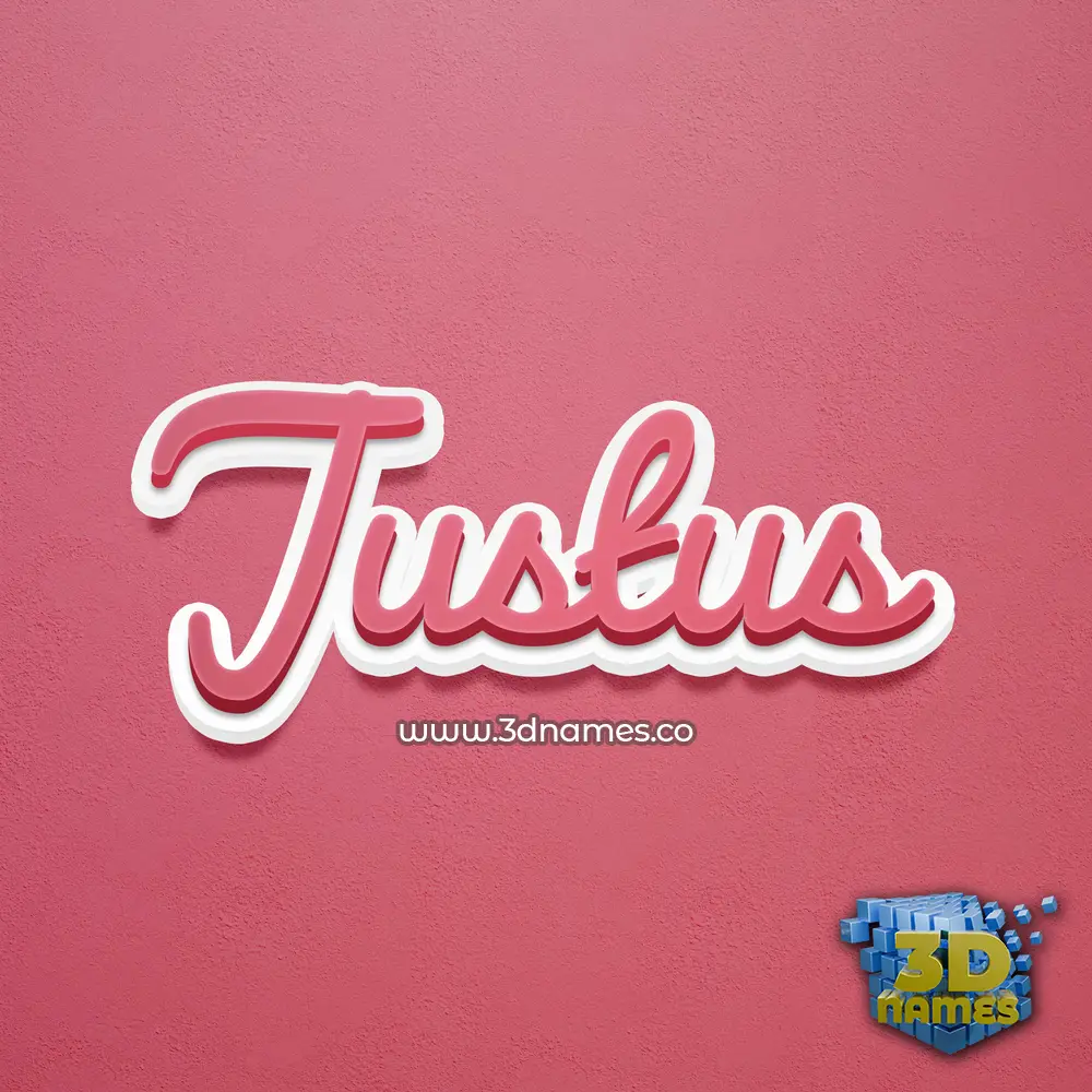 justus in Red Scribble style - 3D name wallpaper