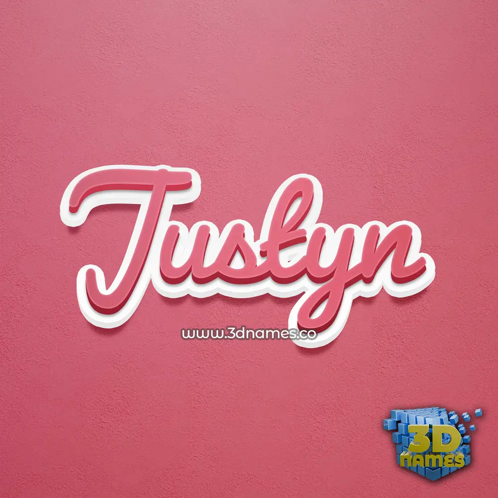 justyn in Red Scribble style - 3D name wallpaper