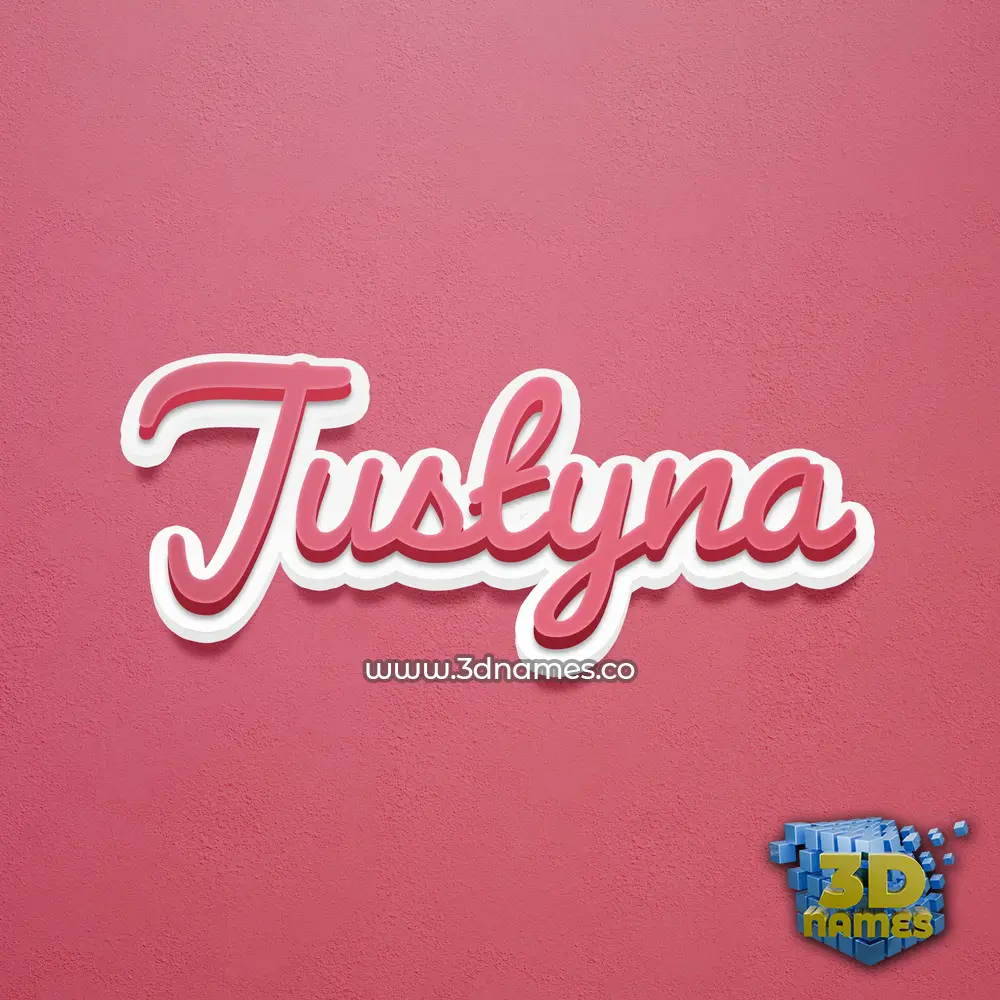 justyna in Red Scribble style - 3D name wallpaper