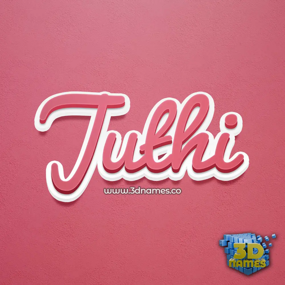 juthi in Red Scribble style - 3D name wallpaper