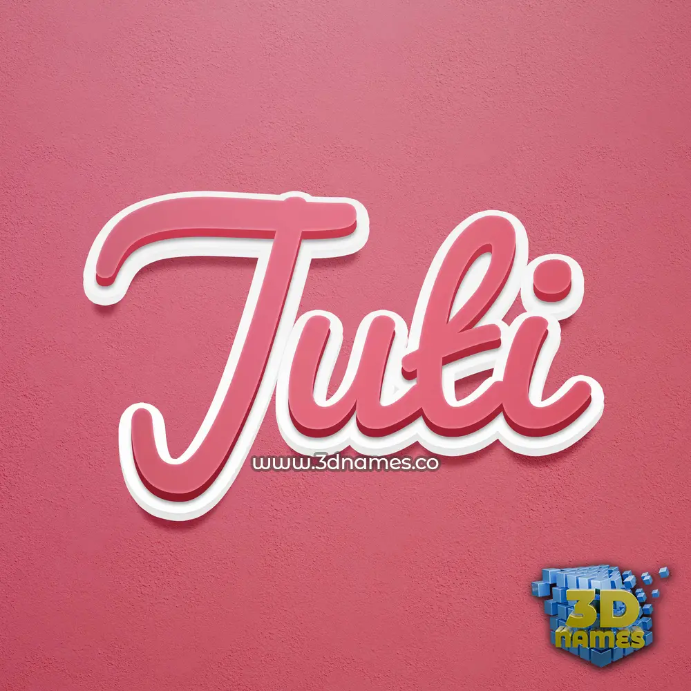 juti in Red Scribble style - 3D name wallpaper