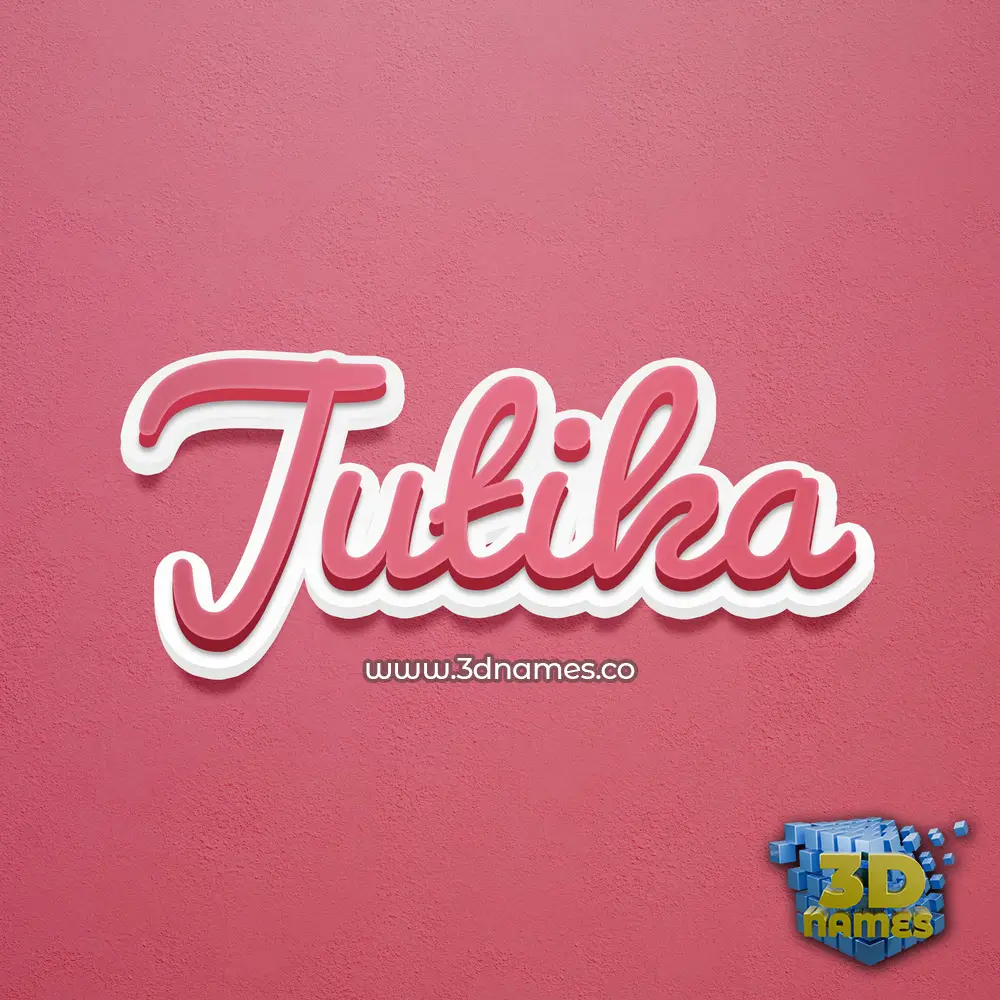 jutika in Red Scribble style - 3D name wallpaper