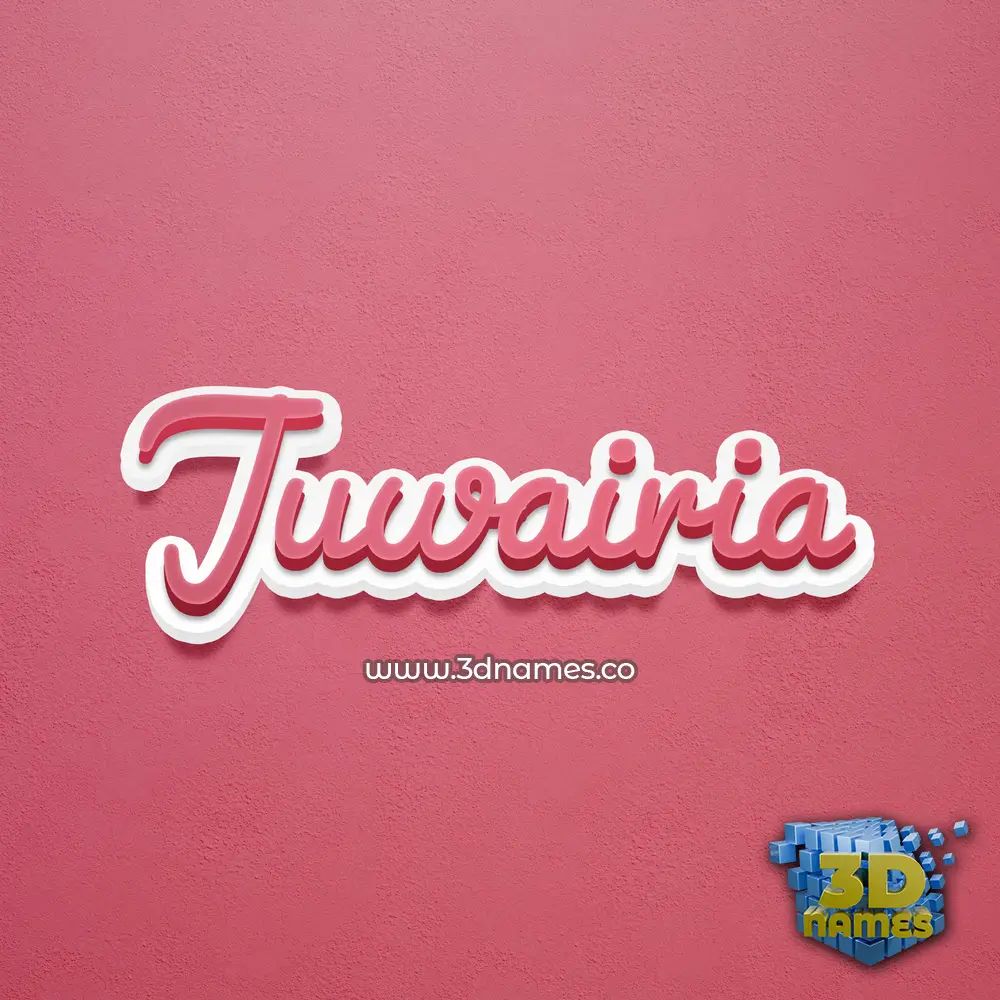 juwairia in Red Scribble style - 3D name wallpaper