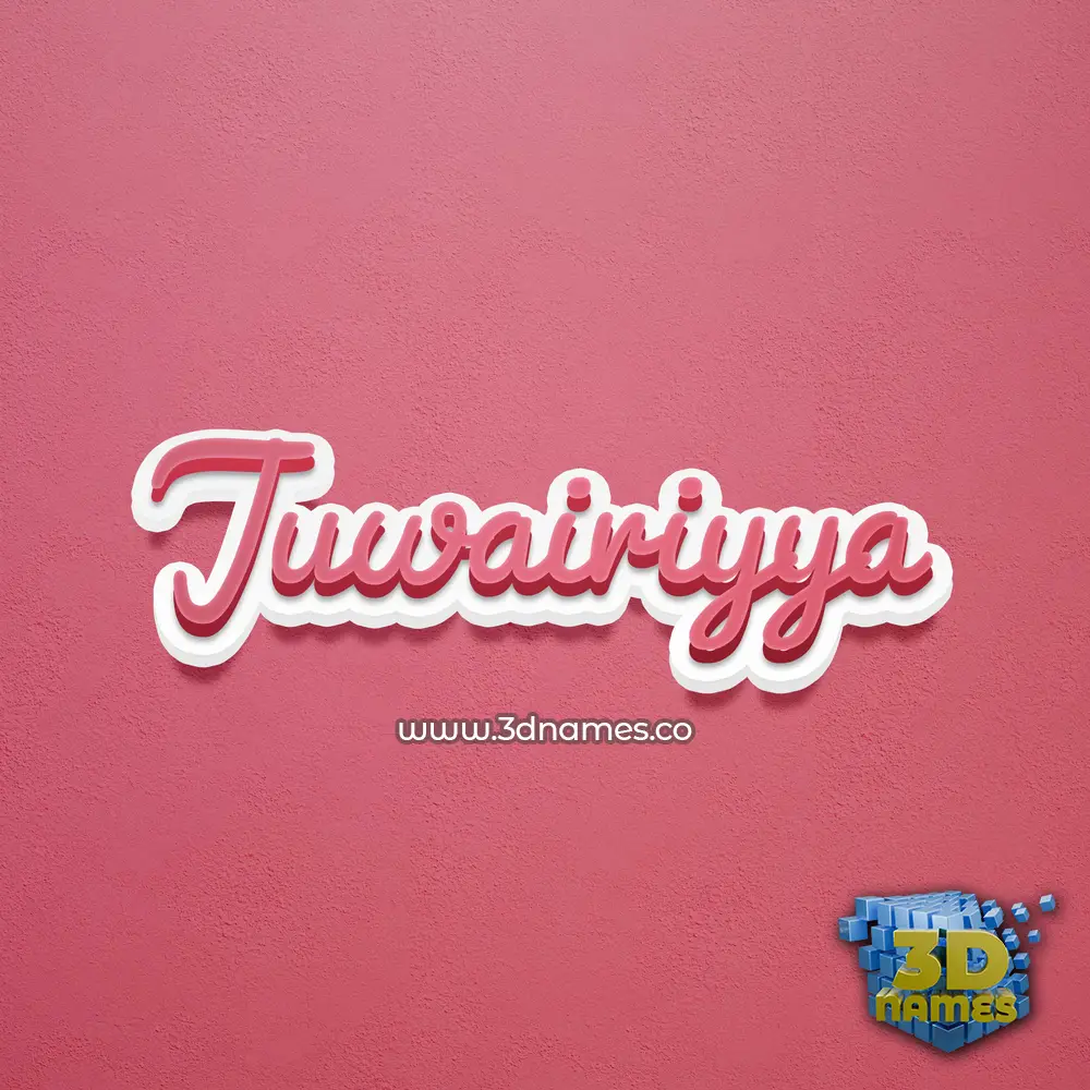 juwairiyya in Red Scribble style - 3D name wallpaper