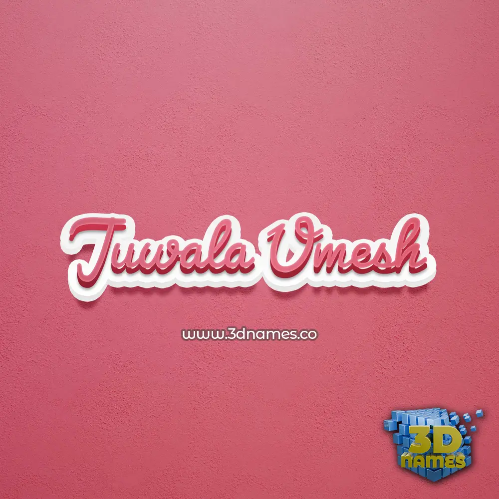 juwala umesh in Red Scribble style - 3D name wallpaper