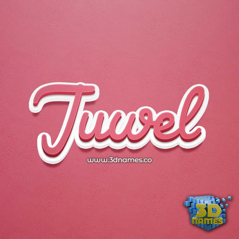 juwel in Red Scribble style - 3D name wallpaper