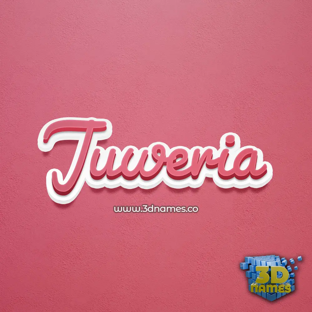 juweria in Red Scribble style - 3D name wallpaper