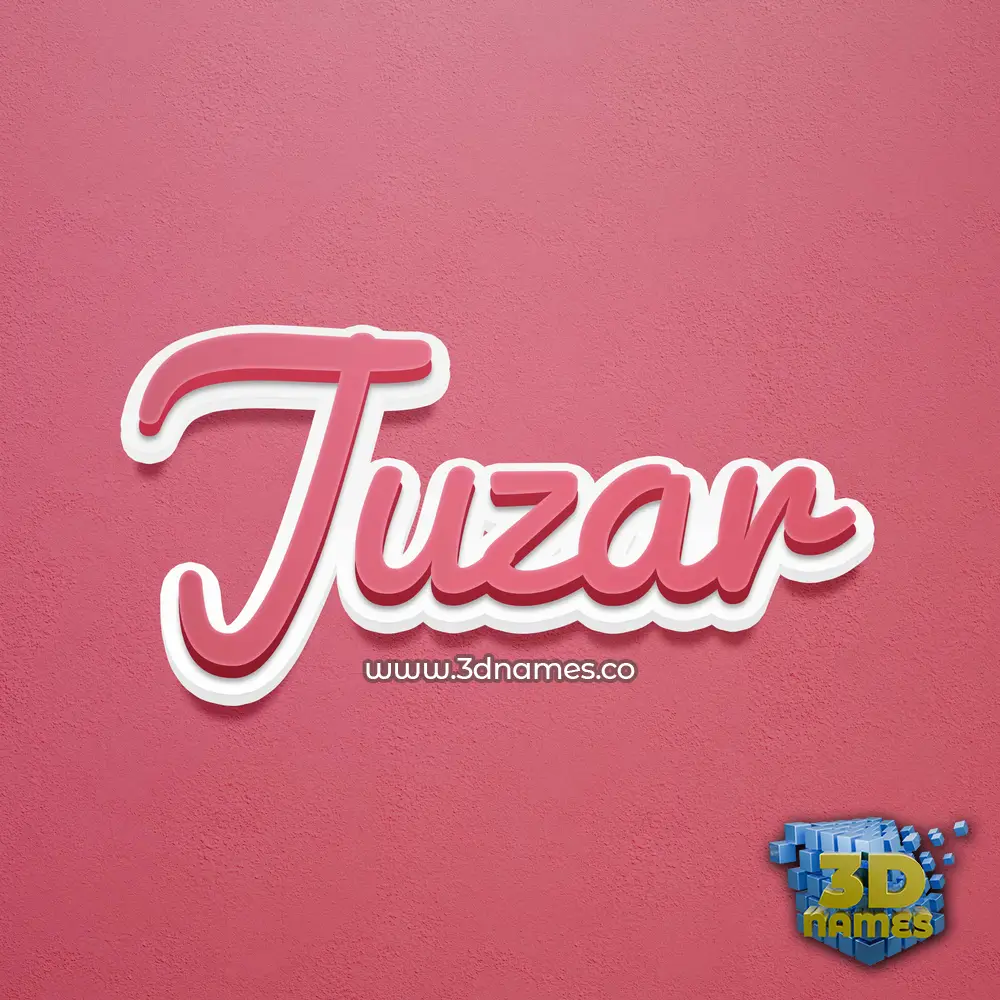 juzar in Red Scribble style - 3D name wallpaper