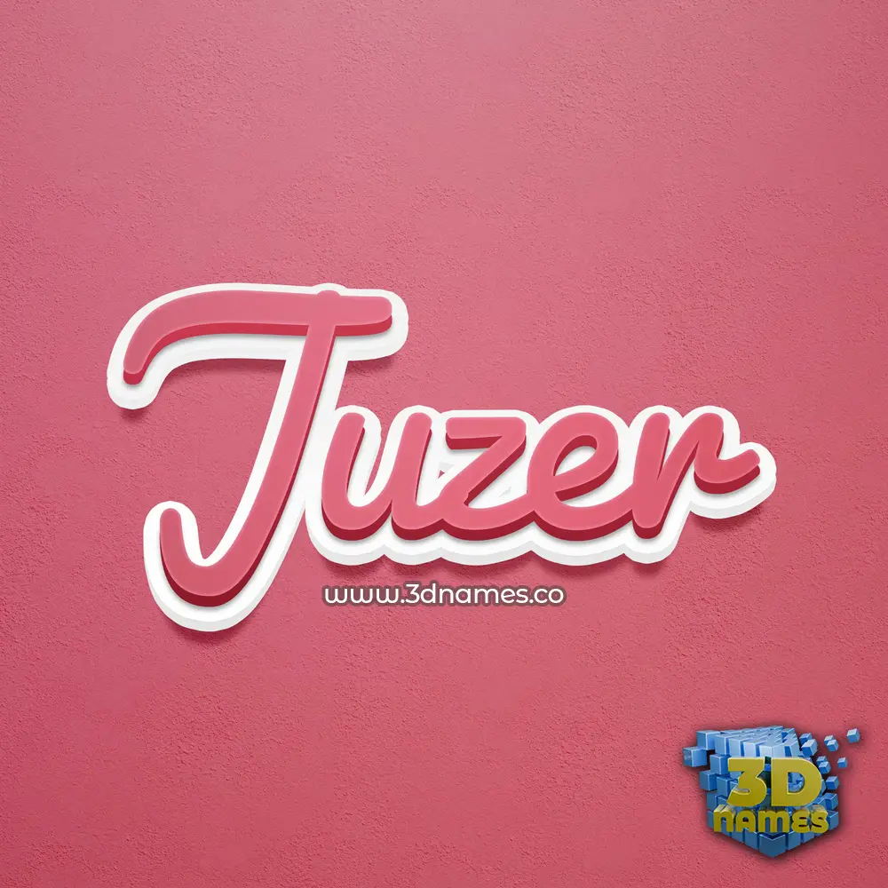 juzer in Red Scribble style - 3D name wallpaper