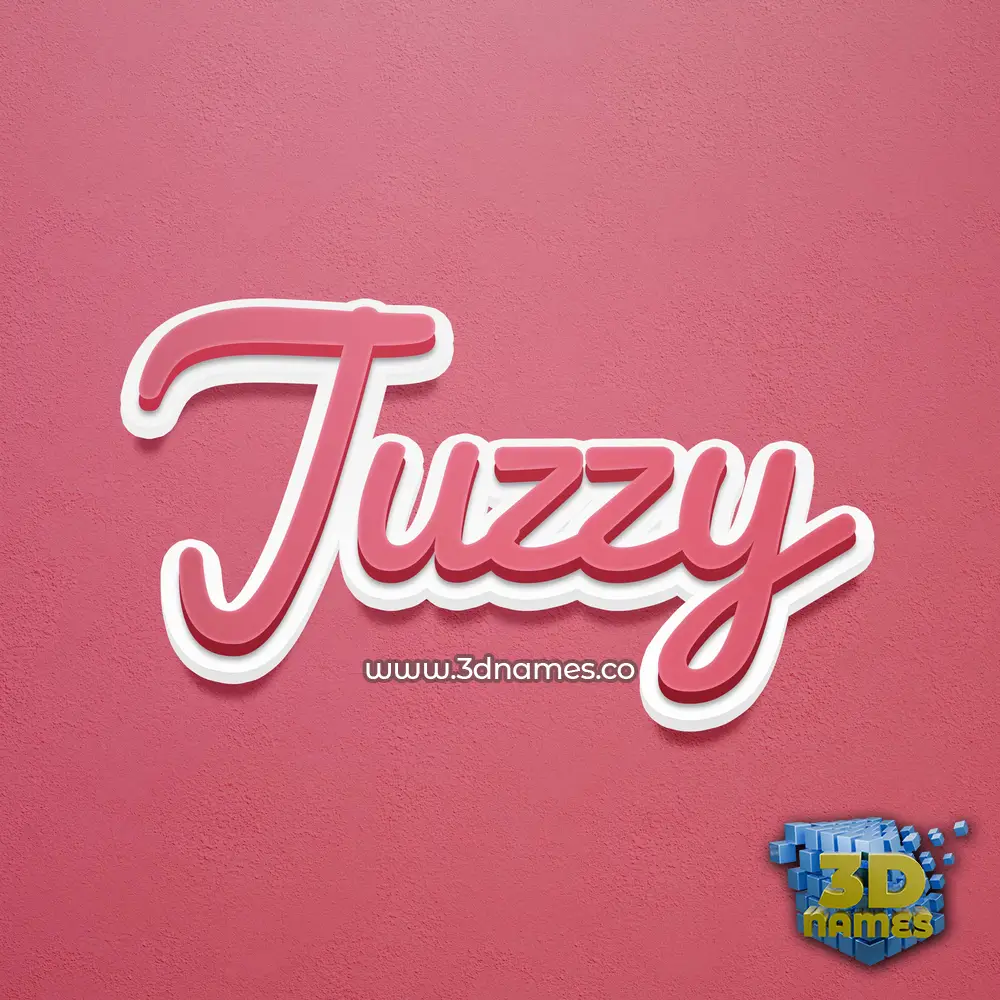 juzzy in Red Scribble style - 3D name wallpaper