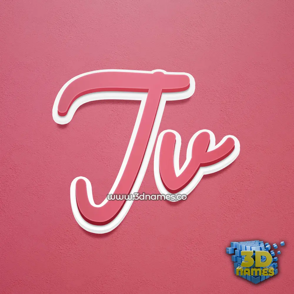 jv in Red Scribble style - 3D name wallpaper