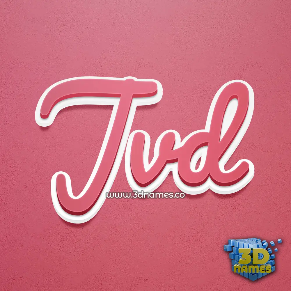 jvd in Red Scribble style - 3D name wallpaper