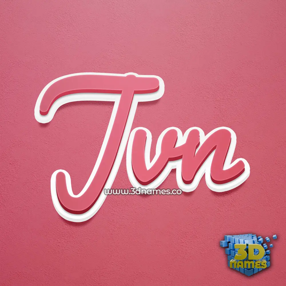 jvn in Red Scribble style - 3D name wallpaper