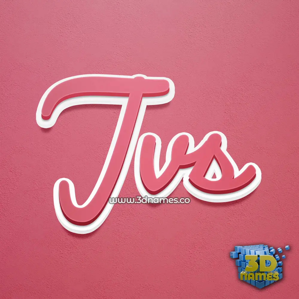jvs in Red Scribble style - 3D name wallpaper