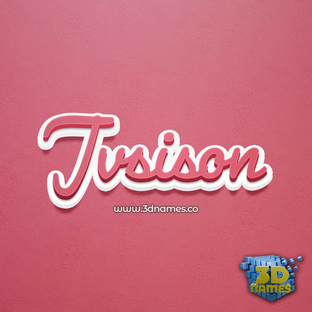 jvsison in Red Scribble style - 3D name wallpaper