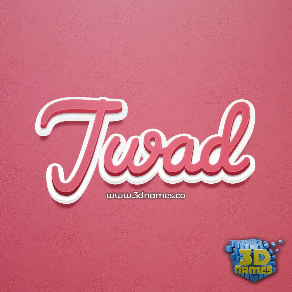 jwad in Red Scribble style - 3D name wallpaper