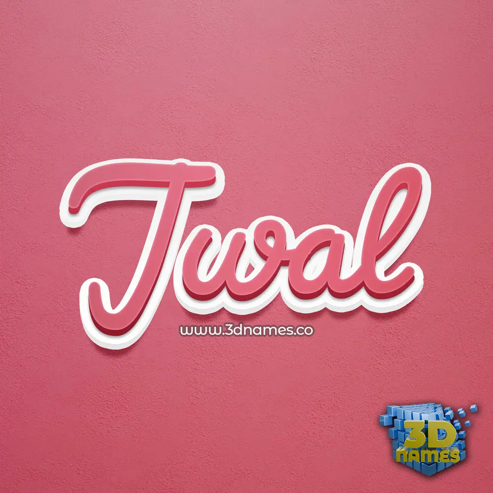 jwal in Red Scribble style - 3D name wallpaper