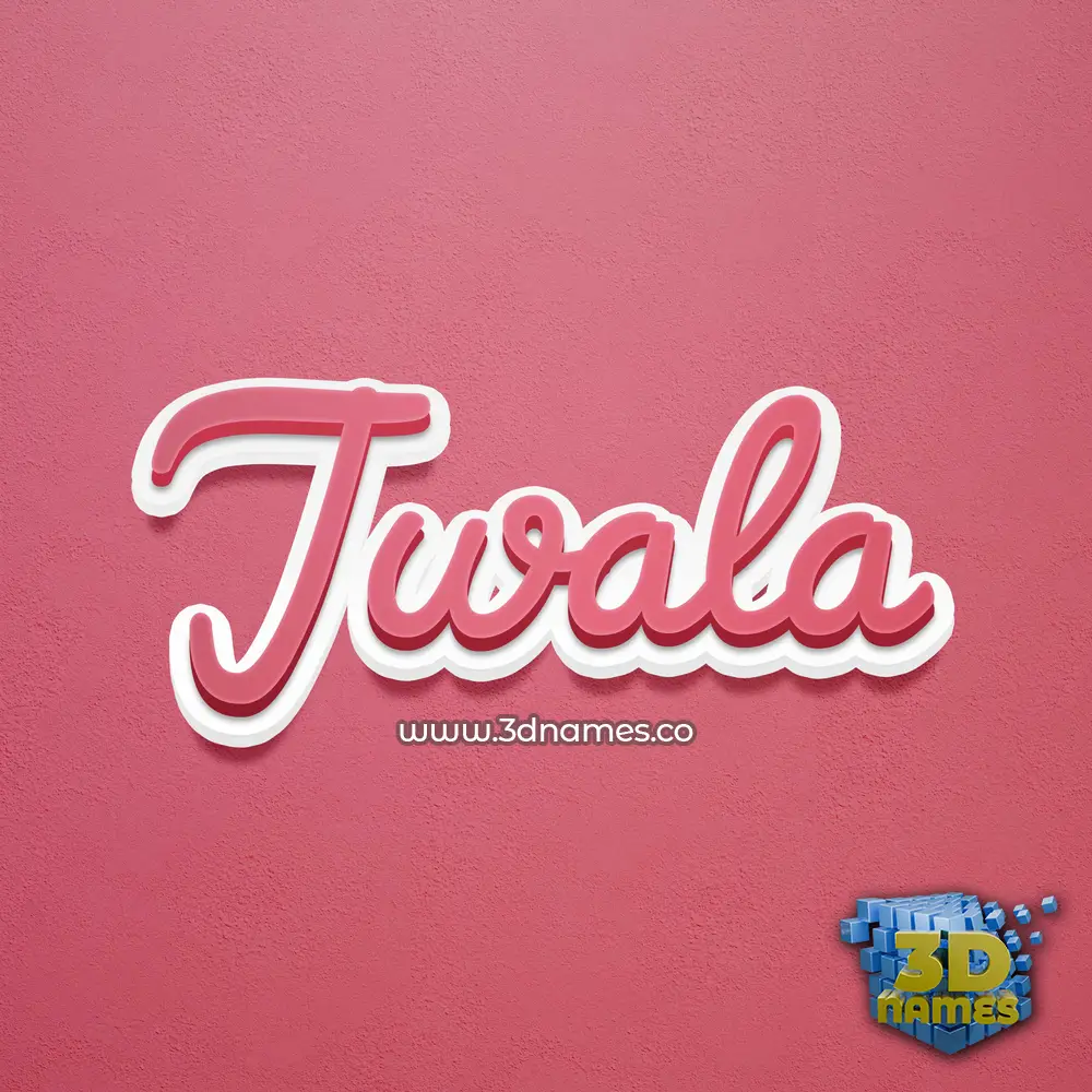 jwala in Red Scribble style - 3D name wallpaper