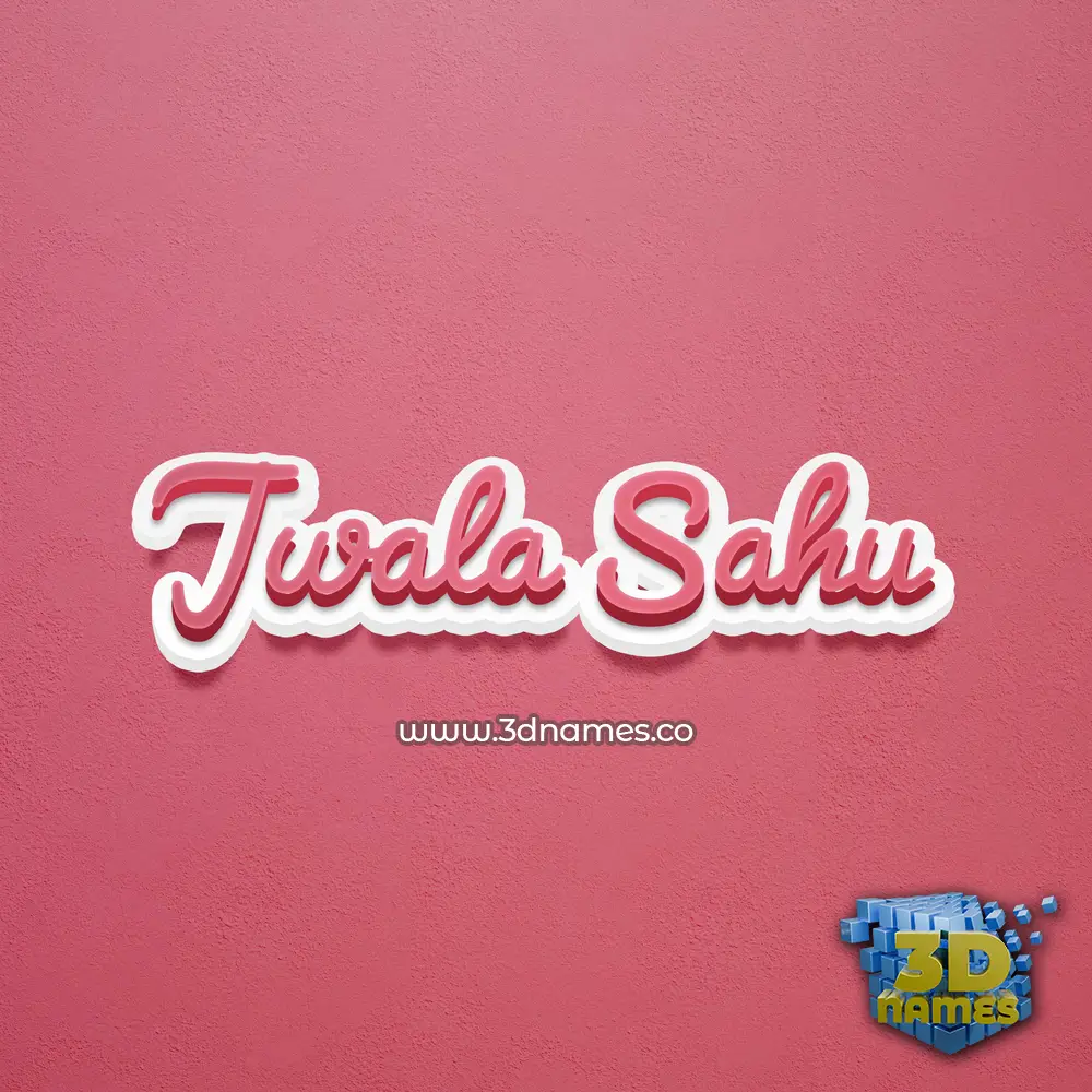 jwala sahu in Red Scribble style - 3D name wallpaper