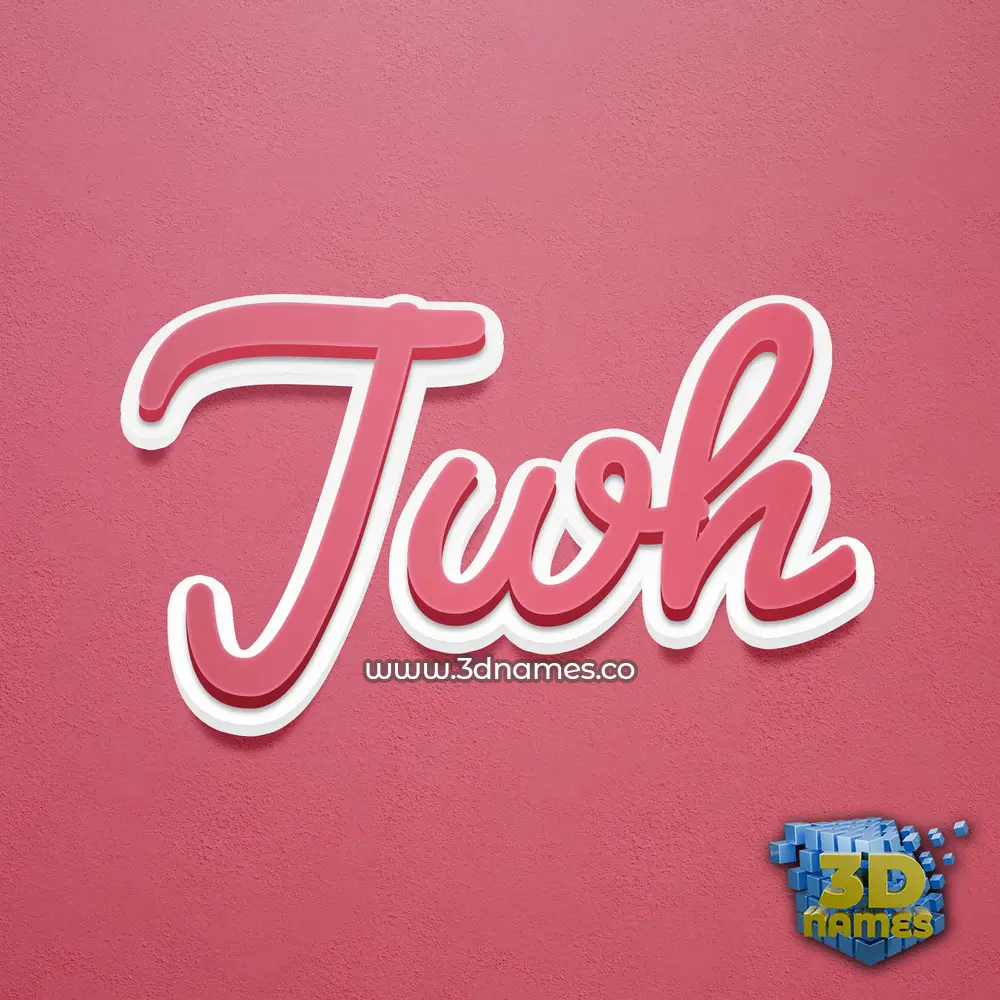 jwh in Red Scribble style - 3D name wallpaper