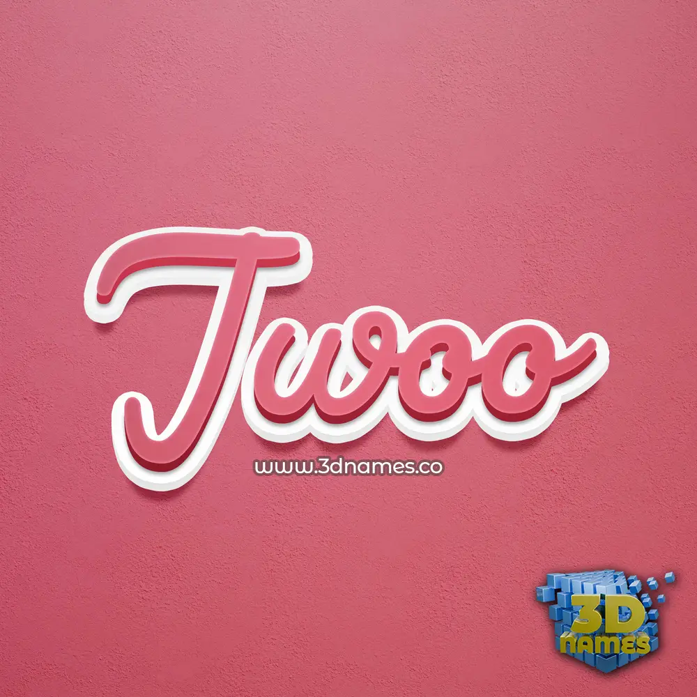 jwoo in Red Scribble style - 3D name wallpaper