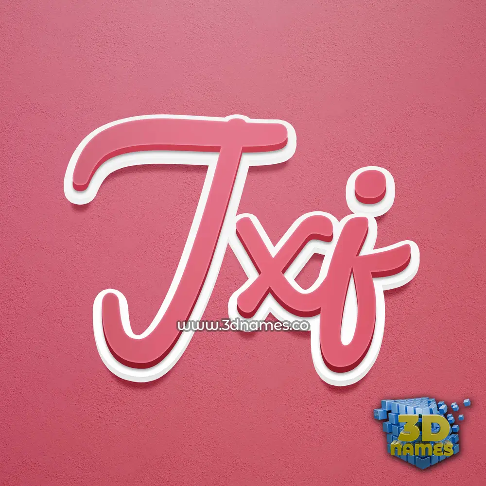 jxj in Red Scribble style - 3D name wallpaper