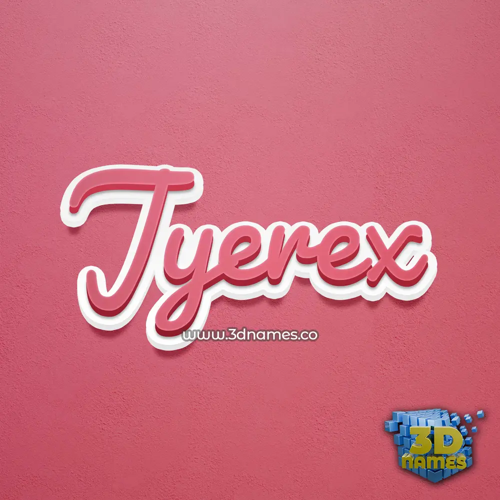 jyerex in Red Scribble style - 3D name wallpaper