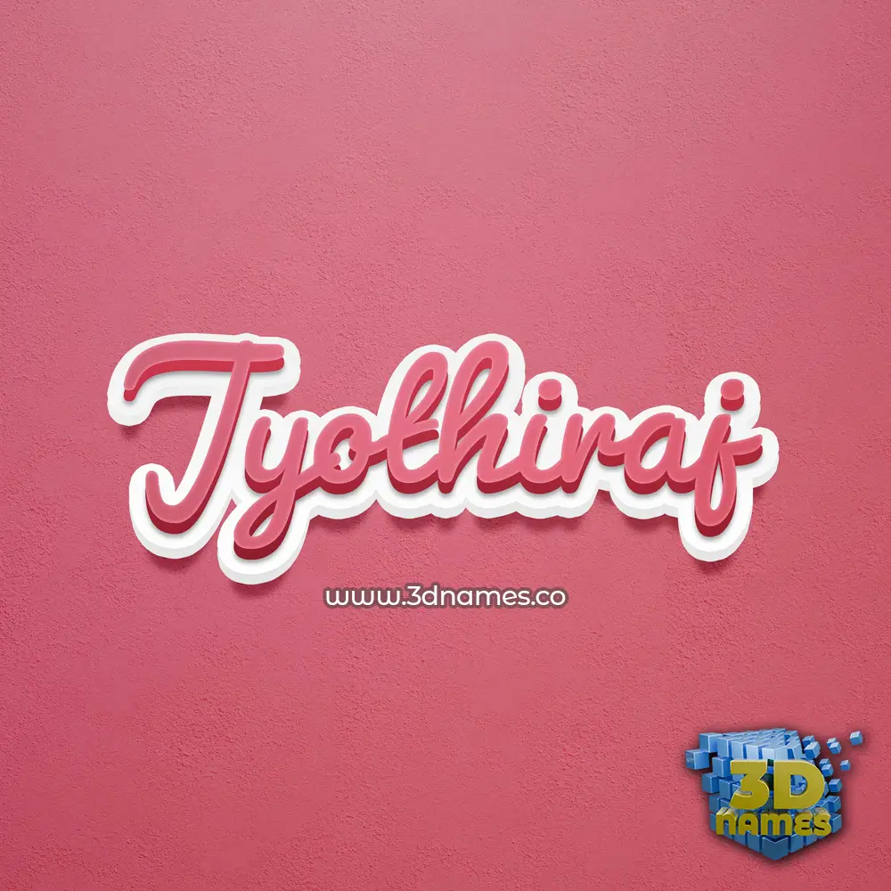 jyothiraj in Red Scribble style - 3D name wallpaper