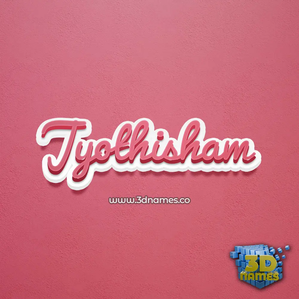 jyothisham in Red Scribble style - 3D name wallpaper