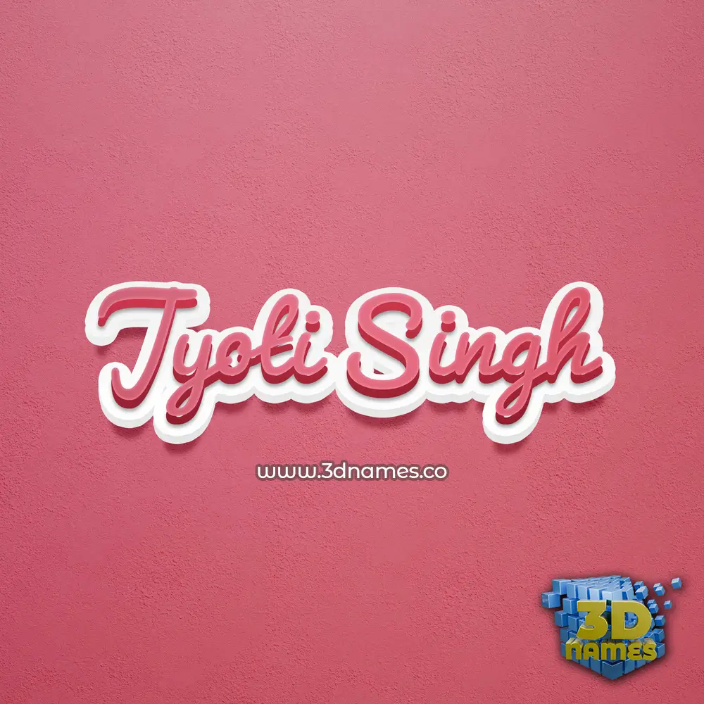 jyoti singh in Red Scribble style - 3D name wallpaper